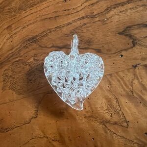 Vintage Clear Heart-Shaped Glass Pendant